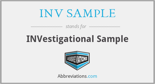 INV SAMPLE - INVestigational Sample